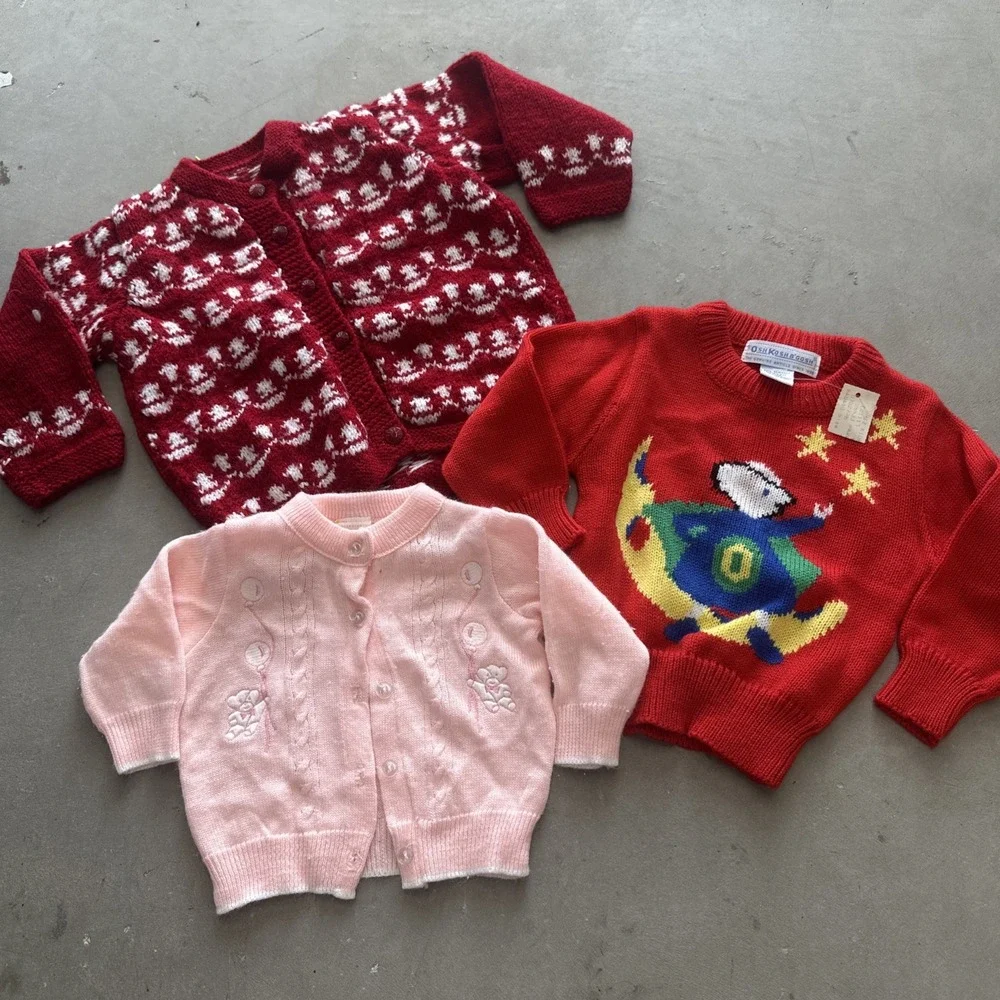 RESELLER BUNDLE!! Vintage Baby & Kids Knit SWEATERS! Lot Of 30! Sz 0-6!